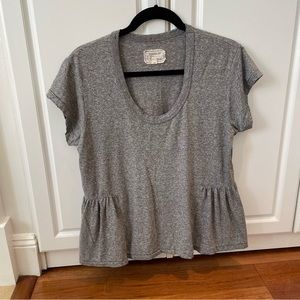 Current Elliot Gray Ruffled Tshirt